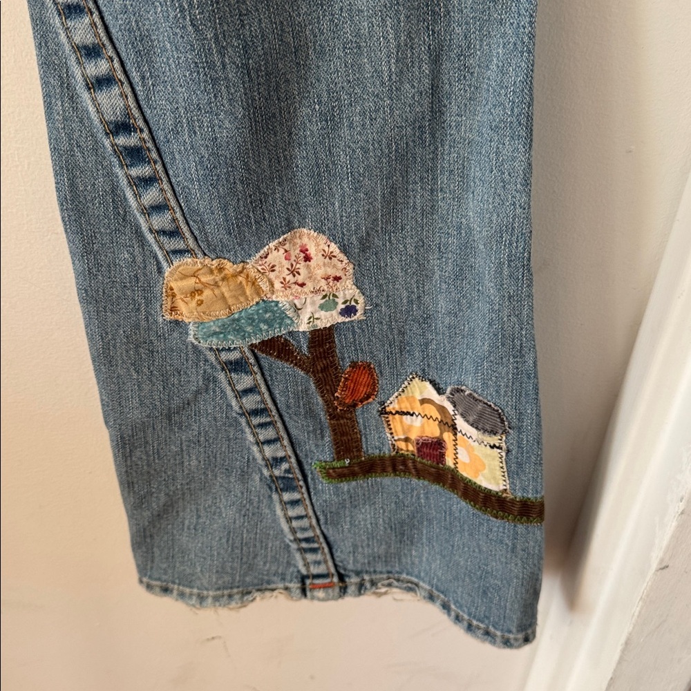 True Religion Ashbury patchwork flared denim Jean… - image 8